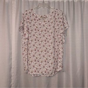 Loft Floral White Blouse